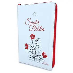 Biblia con Cierre Letra Grande 12 puntos RV1960 imit piel roja floral con índice y canto floral