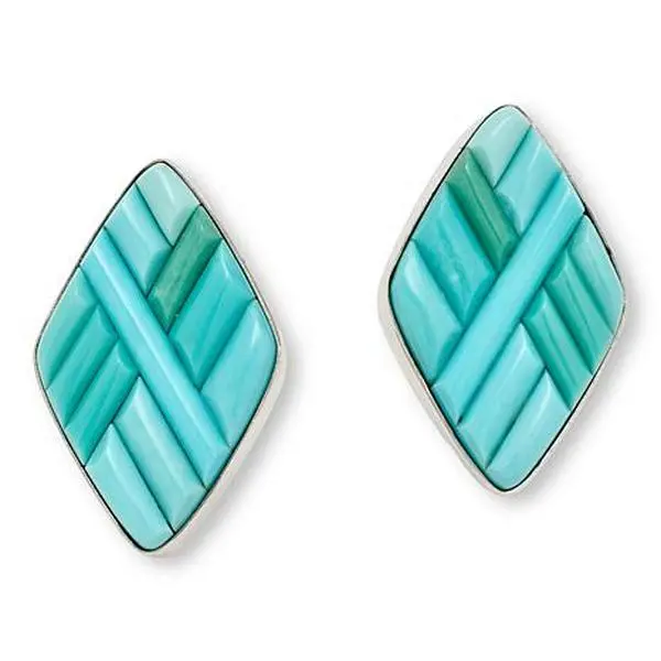 Mine Finds by Jay King Sterling Silver Campitos Turquoise Inlay Doublet Earrings