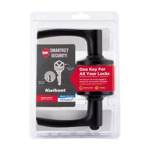 Kwikset 5059791 1.75 in. Smart Key Security Keyed Entry Lever, Matte Black