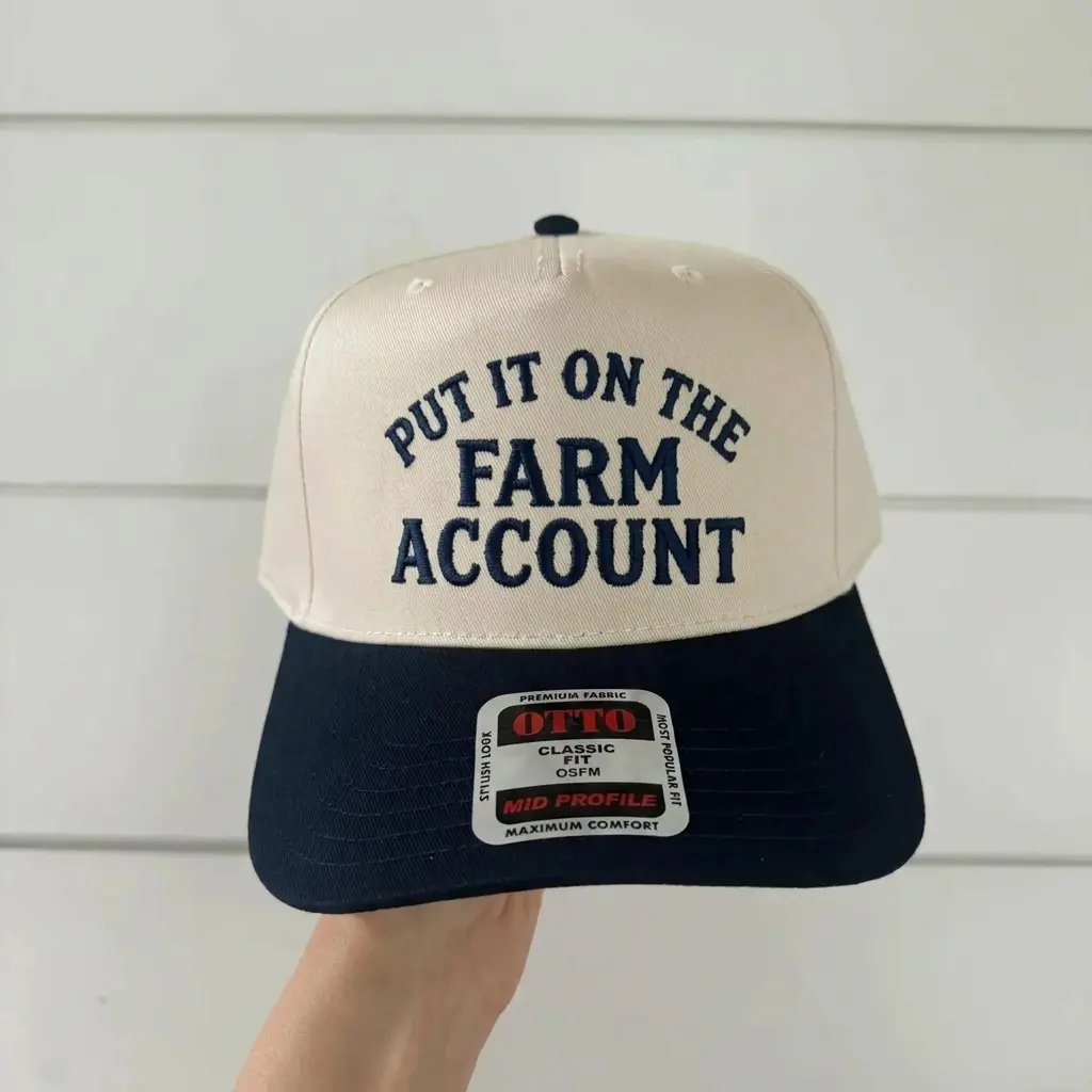 Put It On The Farm Account Embroidered Trucker Hat, Funny Farmer Hat, Country Western Cap, Ranch Life Snapback Hat