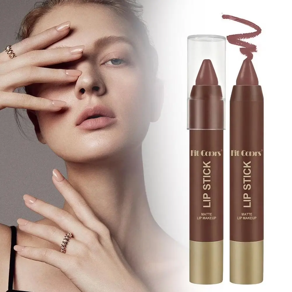 Matte Lip Liner Balm, Long-Lasting Waterproof, Smooth Creamy Texture, Deep Nude Color, Suitable for All Skin Tones, Single Item, Makeup Lipliner
