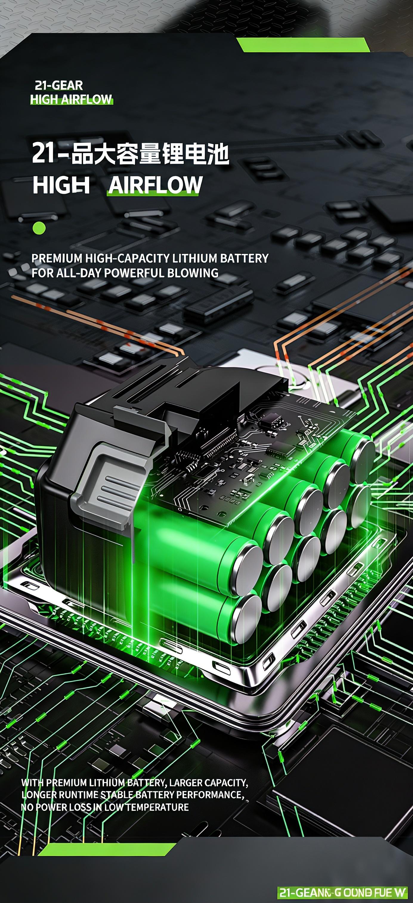 Cordless Lithium-Ion Blower: High-Velocity Turbo Fan & Ducted Air Blaster—Industrial-Grade Dust Removal, Snow Clearing, and Powerful Airflow—Handheld Rechargeable Unit for Both Home and Outdoor Use