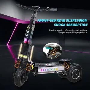 MT30 Electric Scooter 6000W Motor 40MPH 30 Miles Range Rear Brake System Shock Absorption Fast Charging NFC Anti-Theft 440lbs Load 13" Off-Road Tires Foldable for Adult Commuter Power Saving Mode Dual Stem Seat vacuum tire High-Power Bike