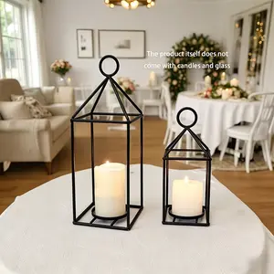 Decorative Candlesticks Set of 2, Hollow Wrought Iron Candle Holders, Perfect for Weddings Parties Home Decor, Romantic Dinner Centerpiece, Interior Decoration Accessories, Home Goods