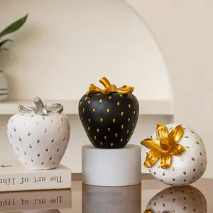 Strawberry Shaped Resin Fruit Decor, Multi-Color Home Decoration, Home Decor Statue, Modern Simple Style, Perfect for Living Room, Dining Room, Bedroom, Hotel