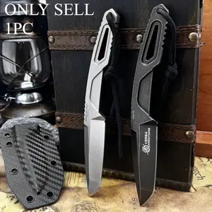 Hot Sale Survival Fixed Blade Knife with Sheath 8Cr13Mov Steel One Piece Knife High Hardness EDC Camping Knife Jungle Outdoor Knife