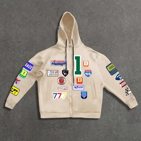 Men's Letter & Number Print Zip Up Stretchy Hoodie, Regular Fit Casual Street Drawstring Long Sleeve Hooded Sweatshirt for Daily Wear, Men's Clothes for Fall & Winter, Streetwear Hoodie Sweatshirt