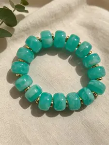 Bohemian Acrylic Beaded Bracelet, Elastic Rope Bead Wristband, Perfect for Women's Beach Vacation, Stylish and Comfortable Jewelry