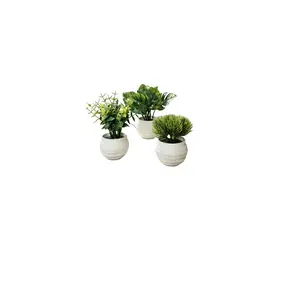 3-Piece Set Artificial Plants, Artificial Faux Greenery, 7-Inch Fake Pepper Watermelon Plant, Indoor Outdoor Decor, Realistic Hanging Plants for Home Office