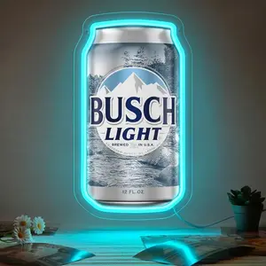 Busch Beer Led Neon Sign for Wall Decor, USB powered with dimming and eye protection, for Man Cave Bar Pub Restaurant Birthday Party Gift Led Art Wall