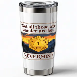 20oz Stainless Steel Coffee Mug - DND Gifts for Men Women - Unique D&D Gifts for Players, DM, Dungeons Dragons Lovers - Leak-Proof Tumbler with Lid and Telescoping Straw BLACK