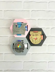 Modular Sports Medal Display, Custom Personalized Honeycomb Medal Hanger, For Runners, Gymnastists, Race Winners, Athlete Gift, Wall Art,  Decor, Father's Gift,