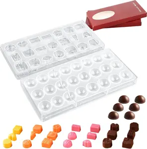 2 Pieces Chocolate Moulds Polycarbonate 2 Styles Chocolate Mold for Chocolate Candy Pudding Pastry Making,Baking Tools Tin