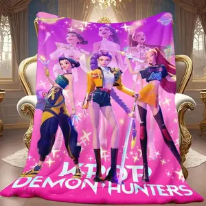 K-Pop Devil Hunter Dream Blanket Soft Warm Fleece Throw for Fans Women Girls Children Cozy Nap Blanket for Living Room Sofa Everyday Decoration Christmas Birthday Gifts