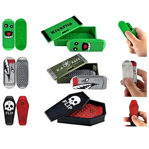 Magnetic 3D Printed Kickflip Fidget Slider Toy for Adults Mini Flip Fingerboard Skateboard relief toy with Storage Crat Portable,Office Desk Fidget Toy stress