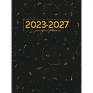 5 Year Monthly Planner 2023-2027 | Large | Cute Little Bumble Bees Buzzing on Black Hardcover: Calendar Book (US Federal Holidays, Moon Phases, Vision ... / 60 Months: January 2023 – December 2027 Hardcover – Organizer, September 27, 2022