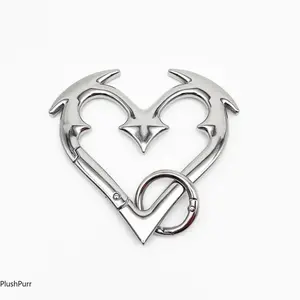 2026 NEW Valentineday Heartbreaker Carabiner Gothic Heart-Shaped Metal Keychain Heavy Duty Bold Design Zinc Alloy Perfect for Keys Bags Statement Fashion Accessories
