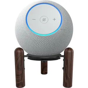 Desk  Stand for 2025  Eco Dot Max, Increase Te eigt of Te Speaker. Improve Sound Quality and ide Te Power Cord. (Black Walnut)
