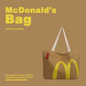 McDonald's Backpack Tote Bag - Large Capacity Shopping Bag Reusable Travel Bag Shoulder Bag Waterproof Men and Women