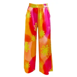 Sherbert Wide Leg Silk Pajama Pants