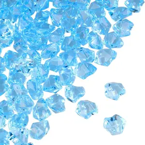 PMLAND Acrylic Ice Rocks Crystals Gems ~550 Pcs 3 lbs Bulk Bag for Vase Filler Table Scatter Party Wedding Arts Crafts Decoration Display Idea - Light Blue