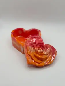 Homemade Epoxy Resin rose heart box