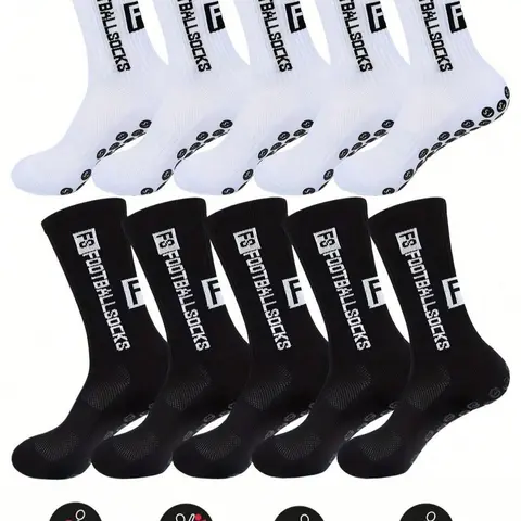 Teen Socks Set, Letter Design Mid-High Tube Socks, Sporty Socks, Sports Socks, Athletic Socks, Running Socks for Football Rugby Basketball, Soccer Grip Socks