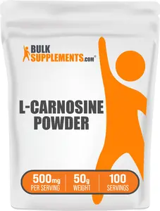 BulkSupplements L-Carnosine Powder - Edible - Amino Acids - Protein - Workout - Supplements - 25g-1kg - 500mg per Serving