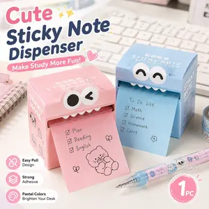 Random Color Cute Monster Pattern Sticky Note, 105pcs/box Creative Multi-purpose Sticky Note, Sticky Memo Pad for Home School Office
