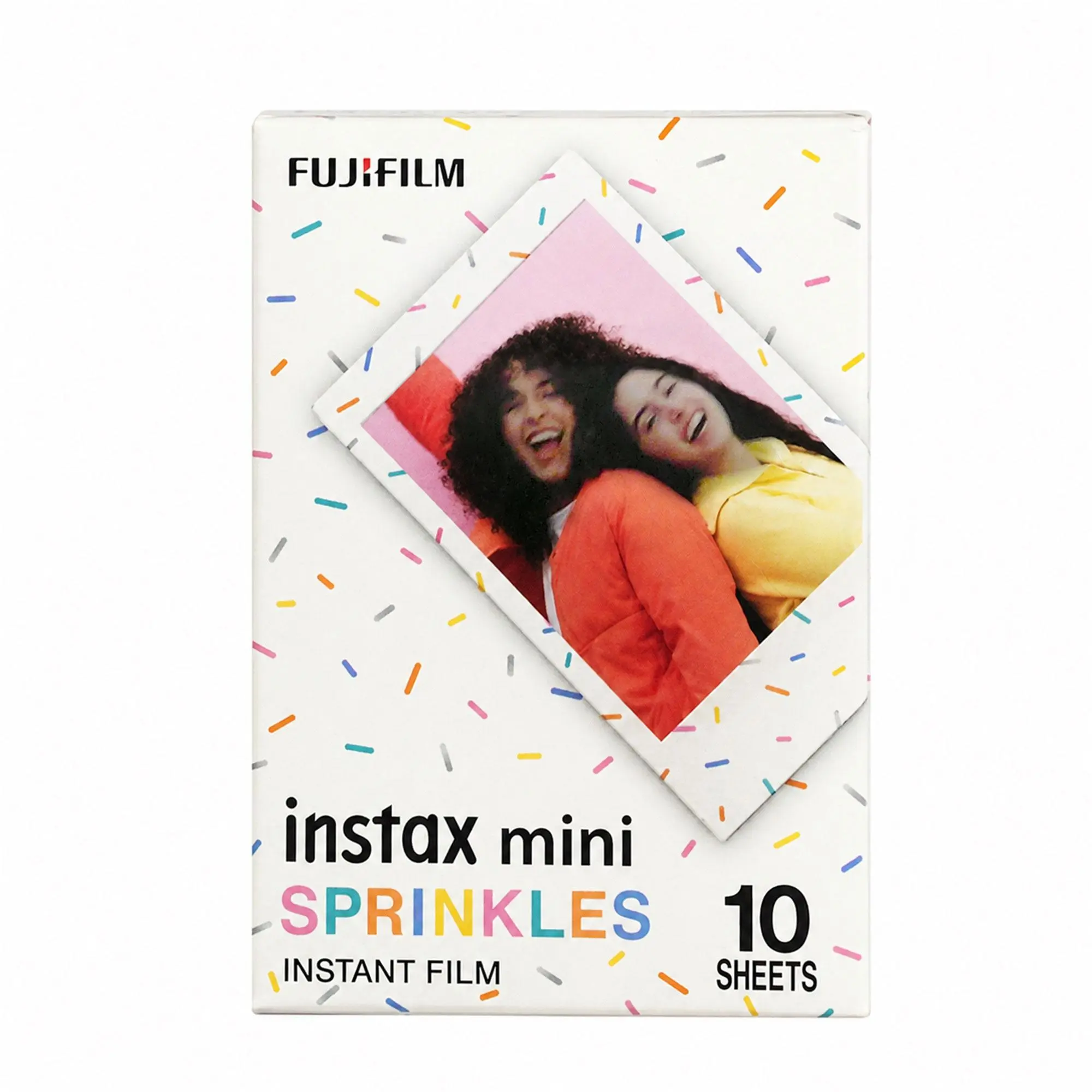 FUJIFILM instax mini Instant Film - Colorful Sprinkles Design, 10 Exposures, Flash-Compatible, Portable, Ideal for Smartphone Pairing, Birthday Gifting
