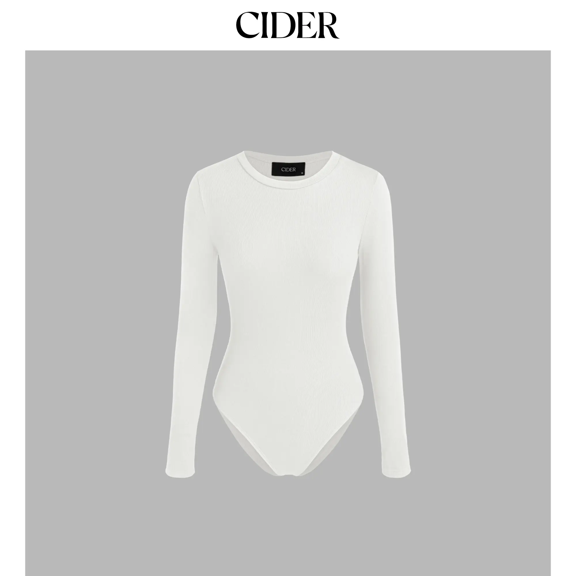 Cider [9 colors, size 0-26] Round Neckline Long Sleeve Bodysuit