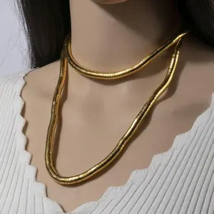 personality soft random winding snake necklace women can bend metal exaggerated neck chain bracelet