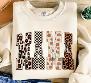 Fall Mama Sweatshirt, Fall Mama Coquette Shirt, Cute Fall Gifts For Mom, Thanksgiving Mama Shirt, Pumpkin Season Mom Crewneck Mama Halloween