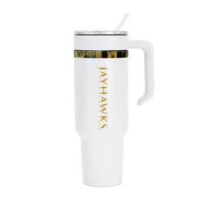 48oz Kansas Jayhawks Gold Anodized White Tumbler