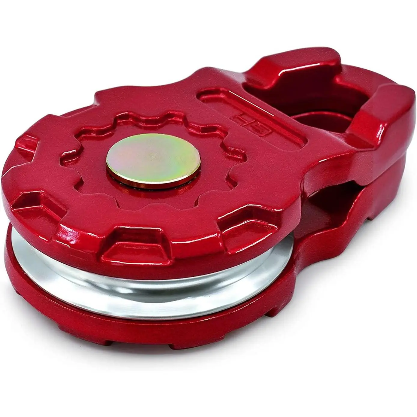 Snatch Block Pulley, 25T (25,000 Lbs) Winch Pulley for Synthetic Rope or Cable, Winch Pulling, Off-Road Recovery Direction - 1 Pack, Orange