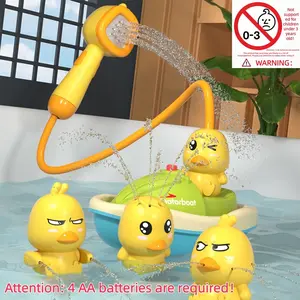 Water Play Toy, Electric Rotating Duck Boat Sprinkler, Baby Bath Shower Toy, Fun Bathroom Play Equipment for Kids, Bathtoys