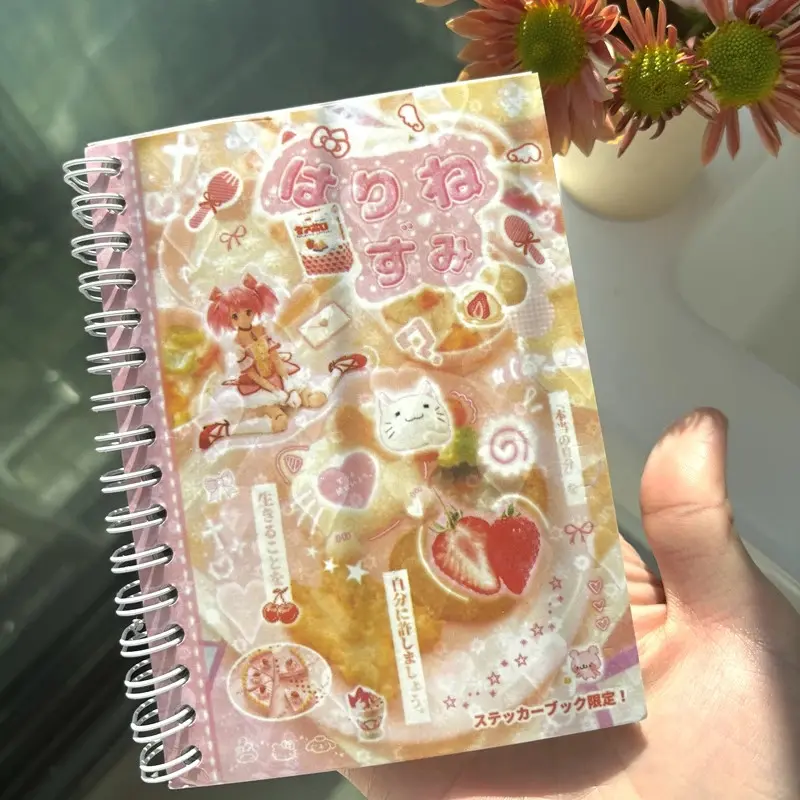 Japanese Retro Aesthetic Sticker Book Girl Hand Account Diary Sticker Cat Pear Swirl Student Decoration Material Cute Craft Gift Art Stickers Journaling Stickers Scrapbook Materials