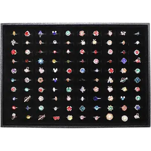 Ring Holder 100 Slots Ring Organizer Stackable Jewelry Tray for Drawer Boxes Compartment