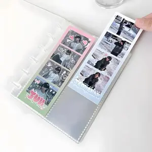 Clear Photo Booth Frames Photo storage for 2x6 Inch Photo Wedding Album  2 x 6 Bookmark Holder 20 Pages Photos Organizer Decoration Anniversary Pink Photocards Binder