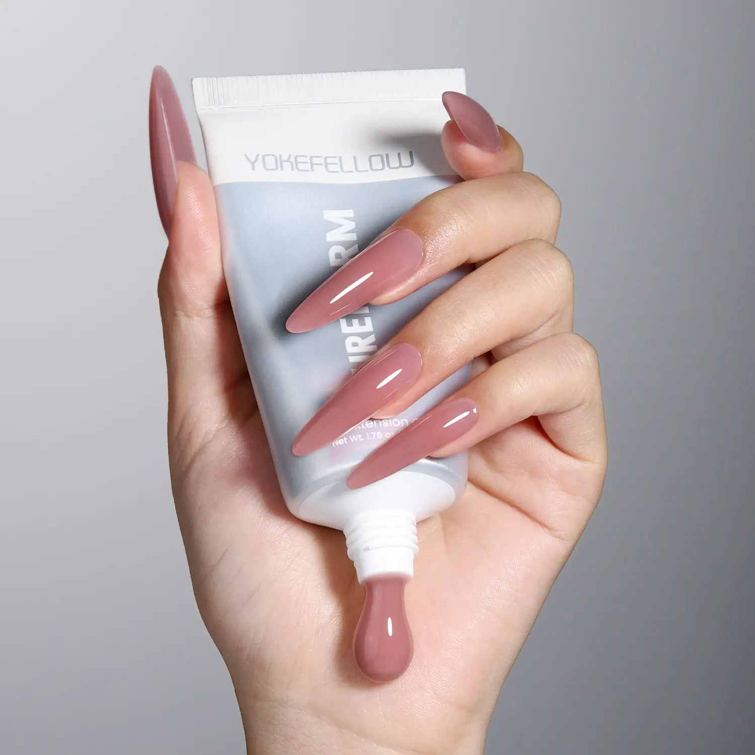 YOKEFELLOW PUREFORM Nail Extension Gel PF05 Smoky Rose Pink Nude Color HEMA-free TPO-free TMPTA-free 100% Pure Gel Poly Nail Gel for Professional Salon Use 50g/1.76 oz