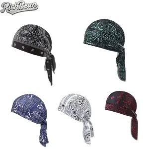 SummerVibes Paisley Cooling Headscarf Cap Set, Motorcycle Pirate Head Wrap Summervibes Safety Helmet Liner, Elastic Fit Hand Washable Multifunctional Outdoor Headwear for Athletes & Outdoor Enthusiasts
