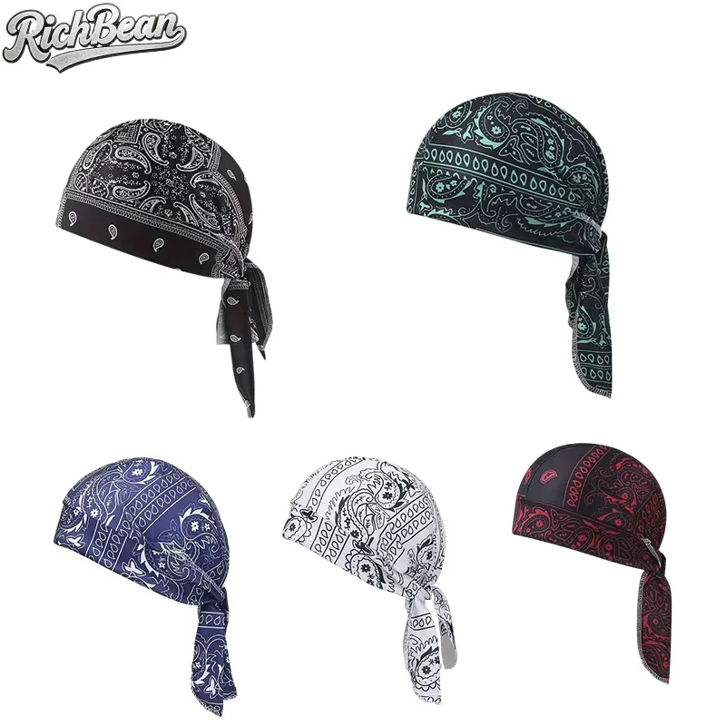 SummerVibes Paisley Cooling Headscarf Cap Set, Motorcycle Pirate Head Wrap Summervibes Safety Helmet Liner, Elastic Fit Hand Washable Multifunctional Outdoor Headwear for Athletes & Outdoor Enthusiasts