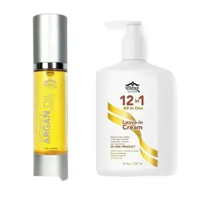 Eternal Spirit Beauty 12 in 1 Leave-in Hair Cream Combo with Argan Oil for All Hair Types 8 fl oz Moisturizing Vegan Haircare Daily