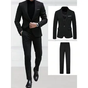 Men’s High-End New Two-Piece Suit Set – Jacket and Pants, Stylish for Weddings, Banquets, and Parties, Formal Tuxedo Style