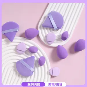 12pcs Makeup Sponge Set in Deep Purple, Pink & Nude - Latex Free Beauty Blenders for Flawless Application (Resealable Plastic Bag Packaging)
