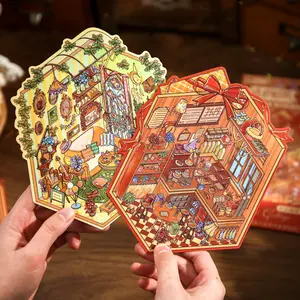 3 Sheets/bag PVC Pack, Warm Light House Series Decorative Material, Hand Account Stationery Diary Sticker Water Bottle Multi-Scene Decoration