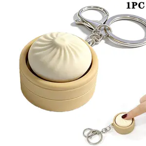 Dumpling Keyboard Fidget Toy, Stress Relief Clicker Keychain, Quiet Anxiety Toys for Adults, Focus Boost, Ideal for Work, Travel, Home, Relaxation Keychain, Focus Booster Keychain