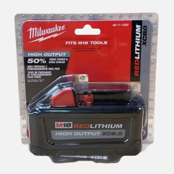 Milwaukee 48-11-1880 M18 REDLITHIUM High Output XC 8.0Ah 18V Lithium-Ion Battery Milwaukee 48-11-1880 M18 REDLITHIUM High Output XC 8.0Ah 18V Lithium-Ion Battery