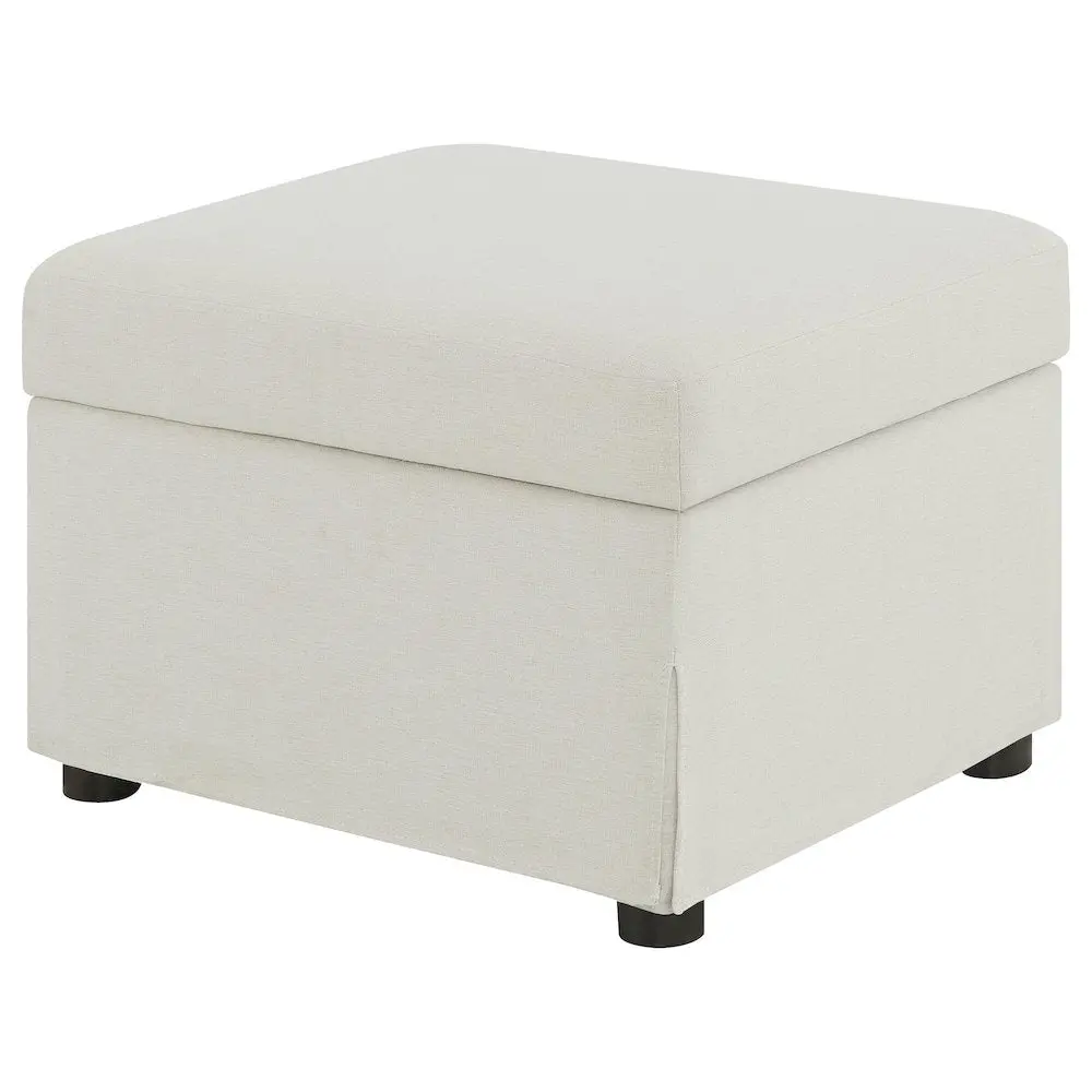 Beige Fabric Hydraulic Lift-Top Storage Ottoman Footstool - Traditional-Modern Indoor Furniture, Space-Saving Design with Stylish Functionality, Ample Storage Space (Stools & Benches)