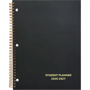 Student Planner 2026-2027 Monthly & Weekly School Planner 2026-2027 Student Planners Academic Year for Middle and High School, Aug 2026 - Jun 2027, 8.2" x 10.7", Academic Planners with Stickers & 3-Hole Punched - Black